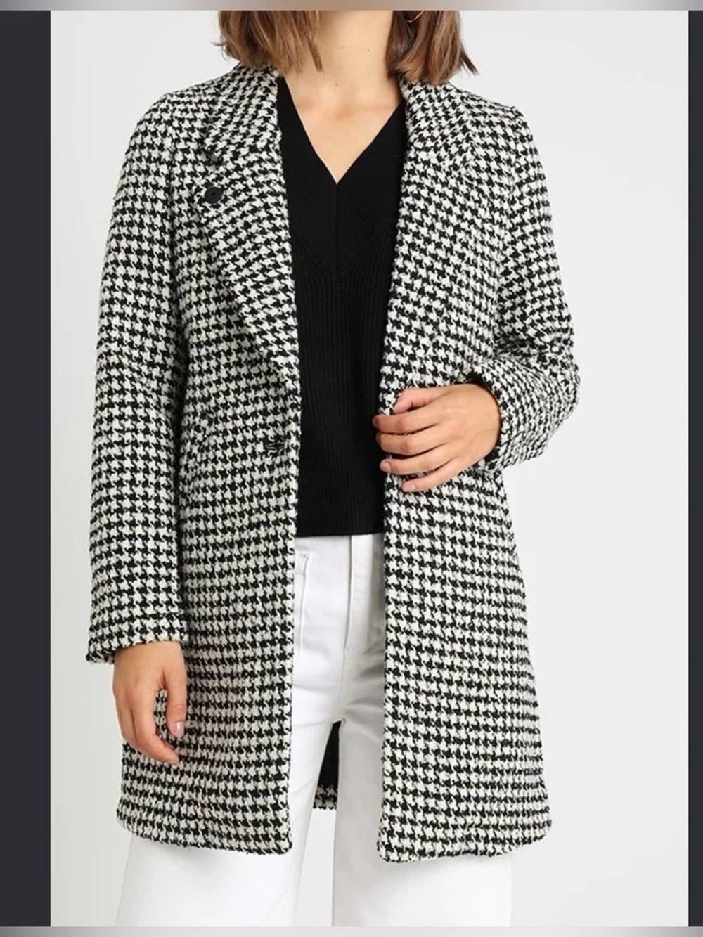 Scotch and Soda Houndstooth Wool-Blend Coat Womens , size M